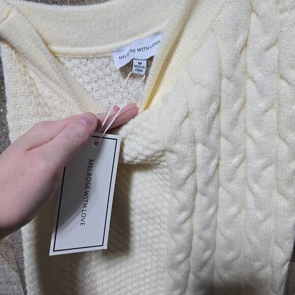 Melrose With Love Cream Knit One Shoulder Bodycon Maxi Dress NWT - Picture 3 of 4